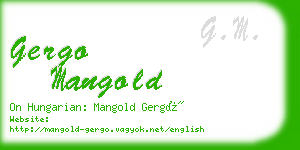 gergo mangold business card